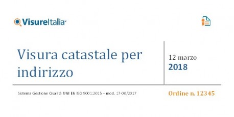 Visura Catastale per Indirizzo