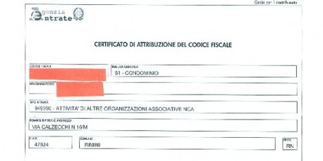 Certificato di Attribuzione Codice Fiscale Persona Giuridica